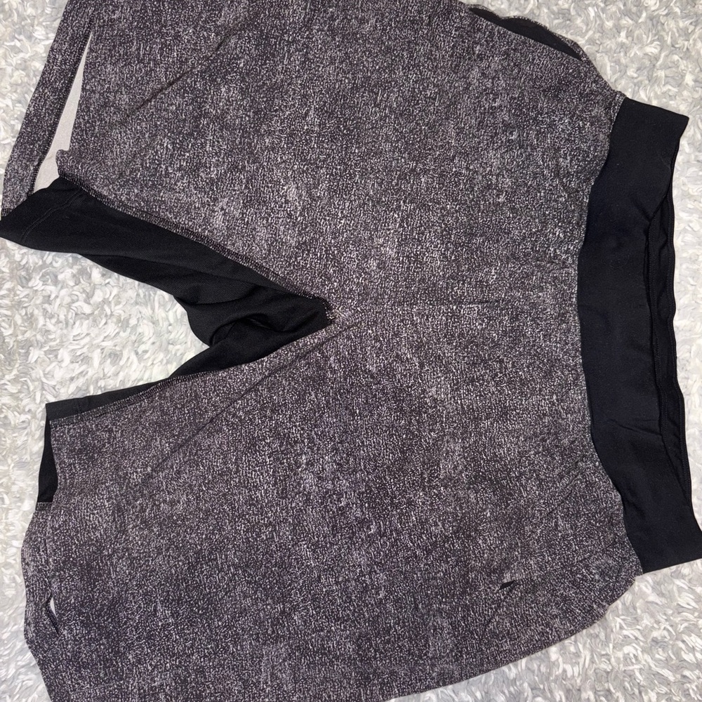 Men’s Lulu Gray and Black Athletic Shorts